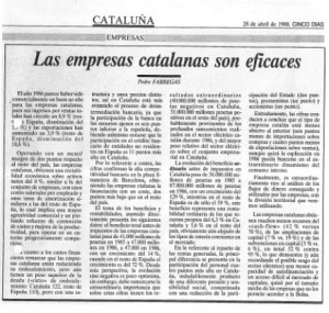 1988.04.28.Cinco Dias.Las empresas catalanas son eficaces