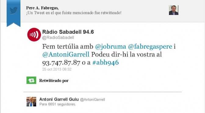 TERTÚLIA RADIO. Radio Sabadell. A Bona Hora (2013.10.25)