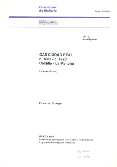 [ARTÍCULO REVISTA] Gas Ciudad Real (c.1882 / c.1920)